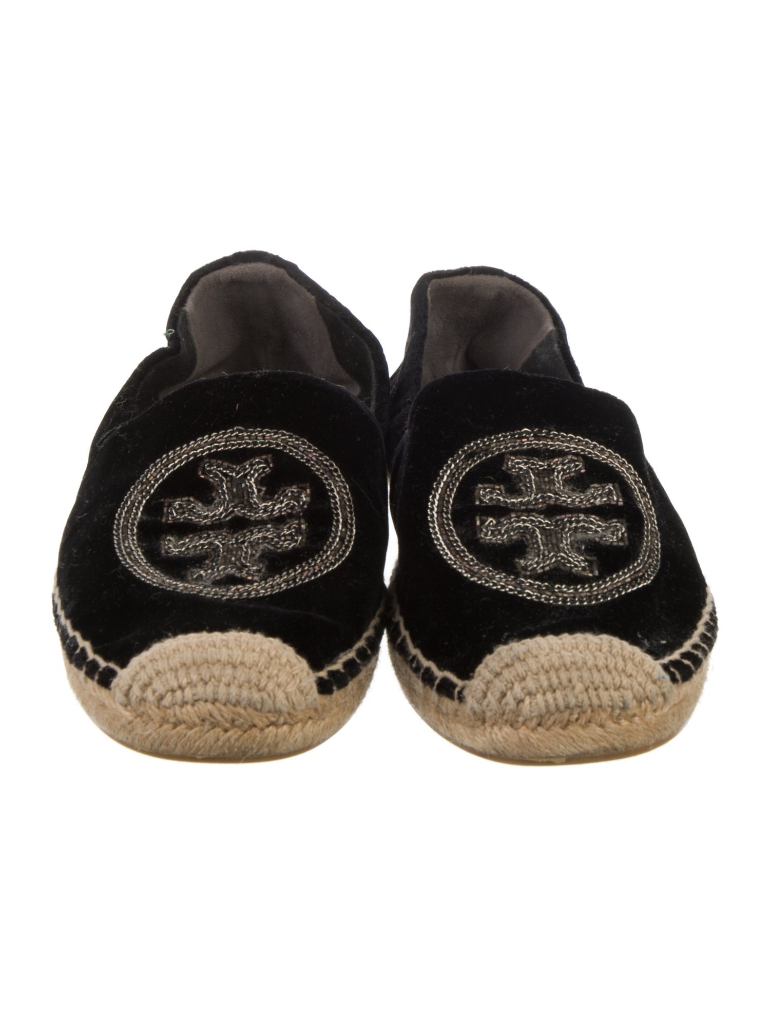 Tory Burch Velvet Chain-Link Accents Espadrilles